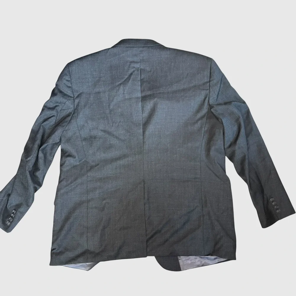 English Manor Dark Academia Wool Blazer 48R Grey Professional Sport Coat Jacket